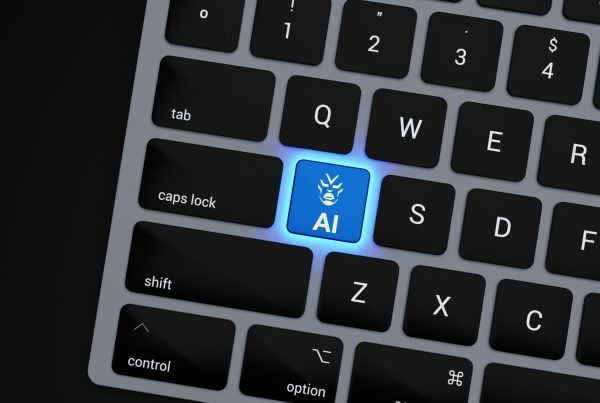 a-close-up-of-a-keyboard-with-a-blue-button